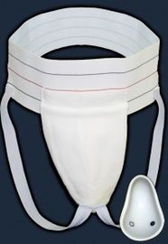 Suporte atlético de S dos homens de cor brancos ‘, suporte atlético masculino com o copo do protetor do cabo flexível